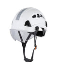 Job Site Ready Safety Helmet With Visor For Construction ANSI Z89 1 Type 1 Class C White Lightweight ABS Hard Hat side view