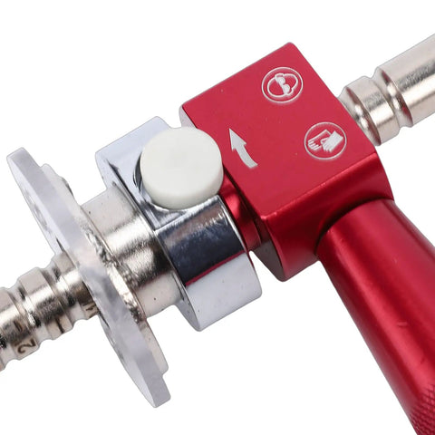 Close-up of the red handle and adjustable depth gauge on an Internal PVC Pipe Cutter Set For 6 To 105mm Pipes