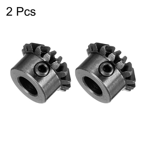 Bevel Gear Duo Pack 0.8 Module 1to1 Reduction 15 Teeth With 5mm Bore 45 Steel for precise 45 degree steering projects, front view