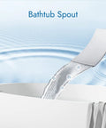 Wall mounted Waterfall Bathtub Faucet Kit with handheld spout in polished chrome over modern bathtub.