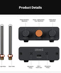Music Visualizer With Spectrum Analyzer And Vintage Tube RGB Ambient Light For Desktop Home Stereo System Microphone Voice Pickup And Volume Display Adjustable Sensitivity For A Party Vibe And Immersive Audio Visual Experience with USB-C input