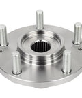 One Piece Front Wheel Hub Bearing Replacement Fits Hyundai Sonata Tucson XG350 Kia Magentis Optima Rondo Sportage With 2.0L 2.4L 2.7L 3.3L 3.5L Engines Easy Install No Fuss Durable Replacement, front view with visible stud bolts.