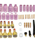 Premium TIG Welding Torch Accessory Kit with ceramic cups, collets, and gas lens for 17 18 26 series, fits Weldcraft Miller Lincoln