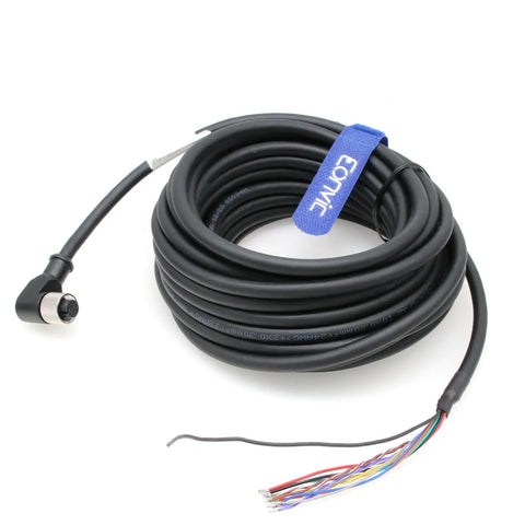 Cognex Vision Cable 24V Power I O Cable CCB PWRIO Right Angle Waterproof M12 12 Pin Female A Code 10M for In Sight 2000 7000 8000