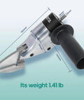 All Purpose Metal Shear Drill Attachment That Slays Sheet Metal Cutting Tasks Upgrades Your Cordless Drill Into A Badass Industrial Grade Tool For Slicing Iron Aluminum And Stainless Steel Panels Fast, featuring dimensions and weight of 1.41 lb.