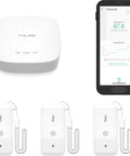 Long Range LoRa Smart Freezer Thermometer Kit With 3 Pack Fridge Temperature Sensors Hub Included No WiFi Needed App And SMS Alerts 5 Year Battery on hub and probes
