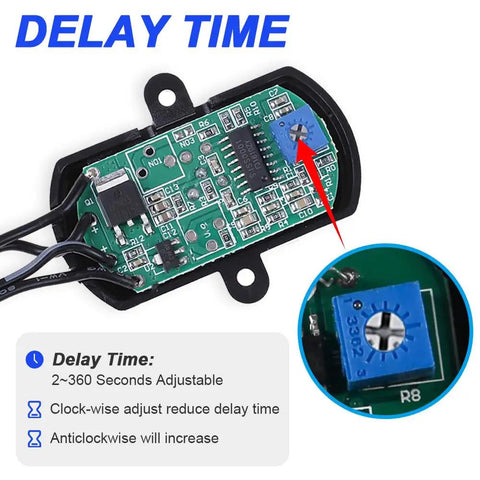DC 12V To 30V 3A Mini PIR Motion Sensor Switch Infrared Activated LED Controller For Wall Lamps With DC Terminal Connector And Screwdriver Included Pack Of 2, delay time