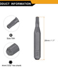 10 Piece Torx Bit Set T8H Magnetic 6 Point Star Heads With Five Thirty Two Inch Hex Shank 28mm Length S2 Steel For Electric And Manual Screwdrivers Pro Grade Precision Repair showing T8H size and hex shank details