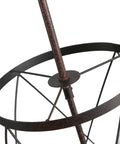 Top view of Three Light Industrial Chandelier With Bronze Finish And Cylinder Metal Shade Dope Vintage Vibe For Dining Room And Living Room Lattice Cage Design For Farmhouse Or Industrial Decor showcasing intricate lattice cage detail.