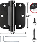 Self Closing Door Hinges 3.5 Inch Satin Brushed Nickel Heavy Duty Spring Hinge Auto Closer For Interior Doors Illustrated