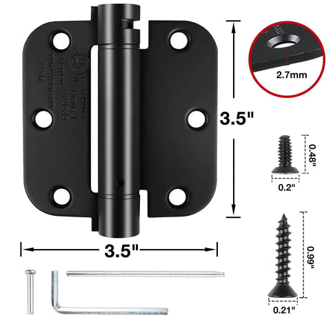 Self Closing Door Hinges 3.5 Inch Satin Brushed Nickel Heavy Duty Spring Hinge Auto Closer For Interior Doors Illustrated