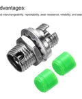 Fiber Optic Coupler FC APC Round Single Mode Simplex Cable Adapter with green protective caps, high performance connectors