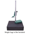 Granite surface plate with vertical height gauge stand; 18 x 12 x 3 in, Grade B.