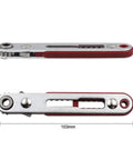 Heavy Duty Chrome Vanadium Steel Workhorse Mini Ratchet Wrench Kit Featuring Bidirectional Quarter Inch Square Drive Hex Socket Adapter And Quick Change Bits Shop Ready, showing dimensions and design.