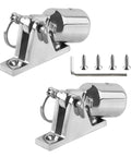 Beefy Bimini Top Hardware Kit With Deck Hinges, Quick Release Pins And Eye End Caps, 316 Stainless Steel Marine Grade, Fits 1 Inch OD