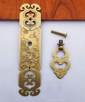 Vintage Style Embossed Pattern Brass Pull Handles For Bookcase Wardrobe And Drawer Doors 2 Pack With Screws And Nails