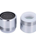 Two Pack Chrome Faucet Aerators 2.2 GPM Dual Thread For Male And Female Faucets Standard Size Water And Energy Saving Fits Most Taps