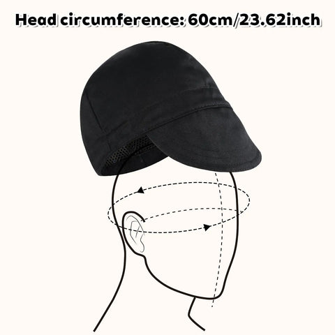 Reversible Welding Cap For Men And Women Flame Resistant Washable Cotton Welding Hat on head circumference illustration