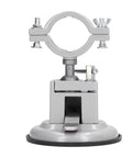 Pro Grade 360 Degree Universal Bench Vise with aluminum clamp, suction cup base, dual bolts shown in front view for jewelry repair.