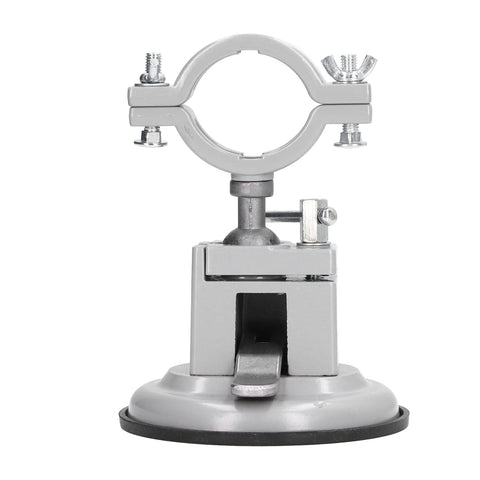 Pro Grade 360 Degree Universal Bench Vise with aluminum clamp, suction cup base, dual bolts shown in front view for jewelry repair.