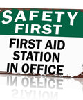 First Aid Station Aluminum Sign 8x12 Inches Dope Wall Decor For Office Warehouse Factory Garage Hospital School And Workshop Durable Rustproof Aluminum Construction Weather Resistant