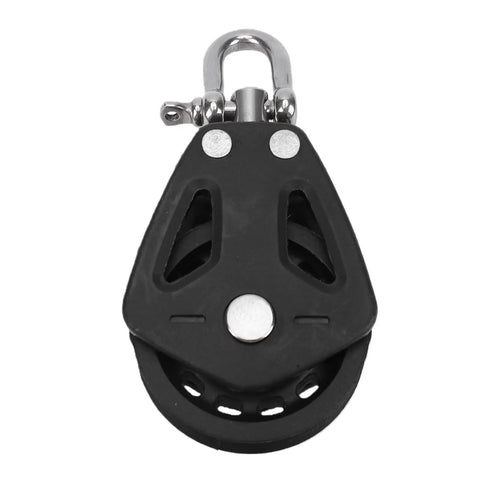 Single Swivel Sailing Block 50mm Stainless Steel T316 Bearing Nylon Wheel Marine Pulley For Sailboat Rigging Jib Sheets No Fuss Easy Trim Low Friction Smooth Sheet Control 440lb Load, front view
