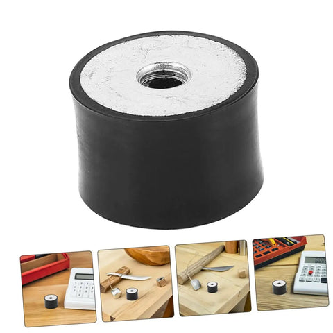 8 Pack Rubber Vibration Isolation Pads With Double Female Thread Cylinder Shock Absorber Mounts For Compressors Anti Vibration And Noise Reduction Feet For Industrial Equipment, black threaded mount