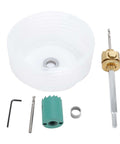 Premium Alloy Steel Hole Saw Kit With 125mm Dust Bowl For Drilling Clean Holes In Solid Wood Plywood Drywall And Home Repair Projects Featuring Arbor Drill Bit Connecting Rod Wrench Sleeve For Smarter Job Site Efficiency, shown with dust bowl and bits