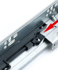Close-up of Push To Open Drawer Slides 22 Inch Rails for Wooden Cabinets showing bounce device feature.