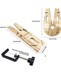 Pro Grade Desktop Jewelry Fixture Bench For Woodworking Clamps And Mobile Studio Use Solid Wood Alloy Workholding Device For Goldsmiths And Silver Fabrication Easy Clamp Vise For Intricate Jewelry Assembly dimensions and components display