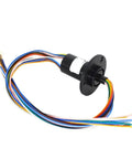 Pro Grade High Power Slip Ring Kit For Rotary Unions 12.5mm 22mm 30mm OD With 5A 10A 30A High Current Options 2 3 4 6 8 12 Channel Electrical Slipring System For Robotics Cameras And Industrial Gear black flange slip ring with multicolor leads