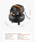 6 Gallon Pancake Air Compressor With 1.7HP Oil Free Motor 2.3CFM At 90 PSI And 1.94CFM At 120 PSI 150 PSI Max Portable And Quiet