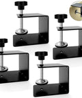 Heavy Duty Cold Rolled Steel C Clamps For Drawer Front Installation And Cabinet Assembly With Thick Anti Slip Rubber Pads set of four.