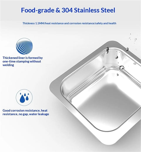Food-grade & 304 stainless steel wash basin for Top Shelf Badass Ultrasonic Vinyl Record Washer with 6.5 Liter capacity.
