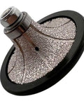 1 Inch Demi Bullnose Diamond Hand Profile Wheel For Granite Marble And Stone Edge Profiling, Vacuum Brazed Diamond Bond, 40/50 Grit, 5/8-11 Arbor For Smooth Precise Edge Finishes, close-up view