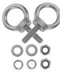 Heavy Duty Stainless Steel Eye Bolts M6x20 With Closed Ring And Hole, Comprehensive Kit Includes Flat Washer, Spring Washer And Nylon Nut