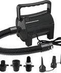Portable Electric Air Pump 460W Quick Fill Inflator with Hose and Five Nozzles for Air Mattress and Inflatables