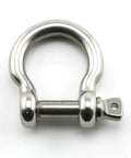 4 Pack Ultra Tough 304 Stainless Steel Bow Shackle With Screw Pin Anchor Hardware Built Like A Tank For Paracord Bracelets Rigging Outdoor Survival And Heavy Duty Camping, close-up view.