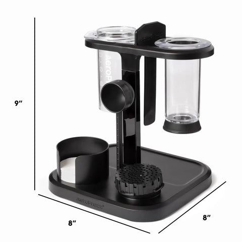 Compact Coffee Gear Organizer Stand For Manual Coffee Makers, Durable Bar Station And Space Saving Storage, black plastic design