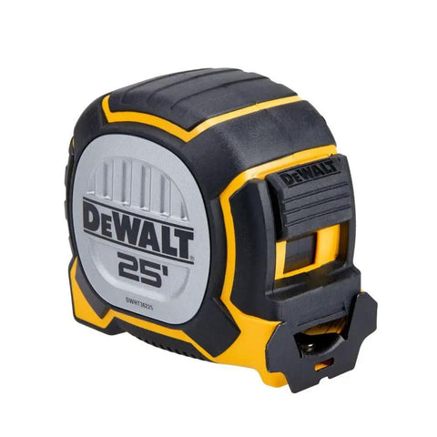 NGT 25 Foot Tape Measure With One And A Quarter Inch Tape for Quick Accurate Measurements, durable locking mechanism, side view