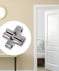 Space Saving 180 Degree Folding Door Cross Hinge Concealed Hidden Cabinet Door Hardware Zinc Alloy Support, bedroom door