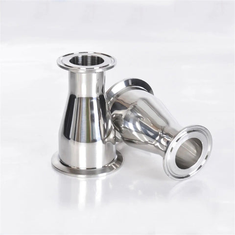 Stainless Steel Tri Clamp Ferrule Reducer Pipe Connector 51mm To 63mm SS304 Health Food Grade Built Tough Corrosion Resistant