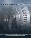 OEM Style Replacement Alternator For 2014 To 2017 Mazda 6 2.5 L4 Engine with zinc plating for corrosion resistance.