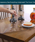 14x24 Inch Clear PVC Desk Blotter Mat Waterproof Table Protector Pad With Transparent Topper on dining table