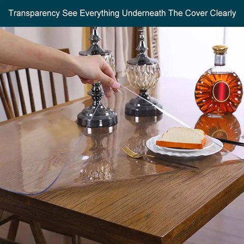 14x24 Inch Clear PVC Desk Blotter Mat Waterproof Table Protector Pad With Transparent Topper on dining table