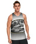 Men's Quick Dry Tank Top And Sleeveless Tee Crafted From Moisture Wicking Fabric With Lightweight Breathable Gym Wear Essentials Sweat Resistant Workout Shirt Real Deal Summer Activewear Staple worn by a male model featuring a gear design.