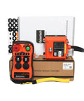 Dual Speed Wireless Crane Hoist Remote Control With 100 Meter Range, Ultra Fast 0.01 Second Response, Heavy Duty Industrial Grade Controller For Cranes, Hoists, Winches And Construction Vehicles, 2 Keys, orange transmitter and receiver