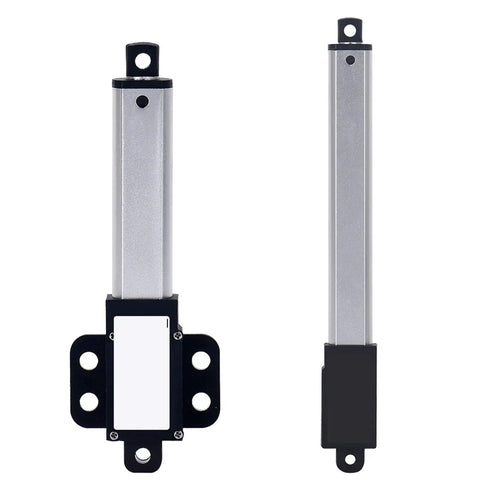 Beefy 24V Electric Linear Actuator With 10mm 30mm 50mm And 100mm Stroke Options For Industrial Automation High Precision Smooth Quiet Motion Reliable Piston Actuator For Tight Tolerances, silver metal body