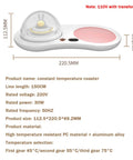 Intelligent Gravity Sensor Coffee Mug Warmer Electric Heated Coaster Automatic Shut Off with clear cover and pink base for desk use.
