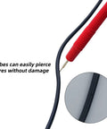 Flexible Multimeter Test Lead Kit With CAT III 1000V 10A Safety showing gold plated probe on wire with detailed insert